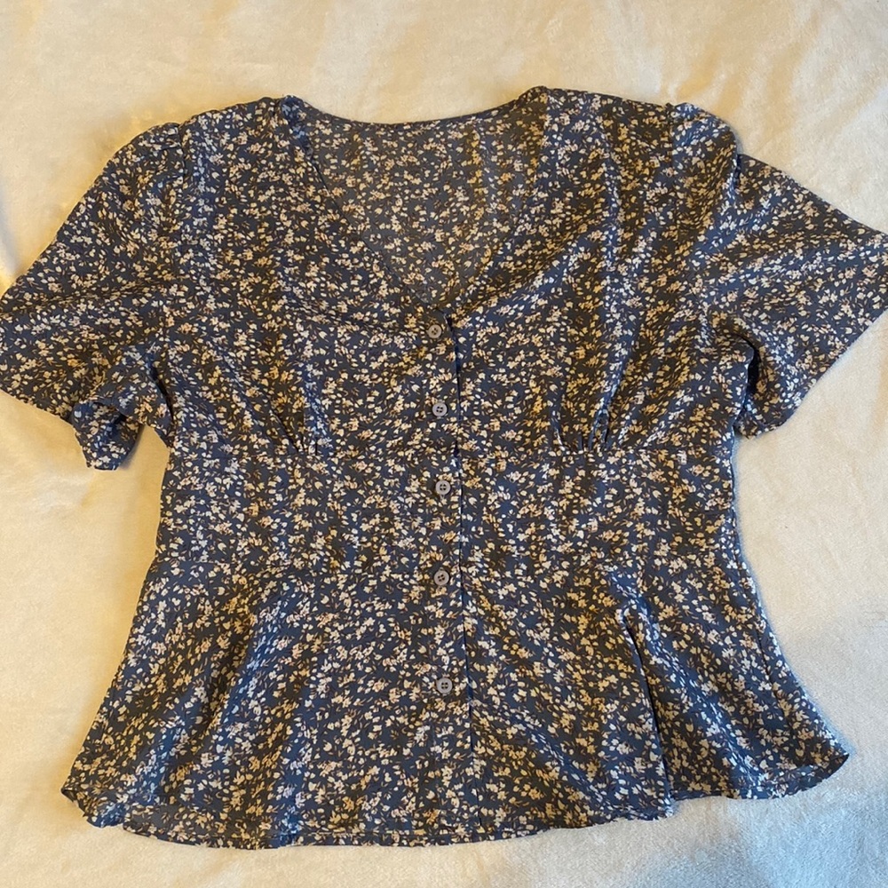 Button down peplum blouse